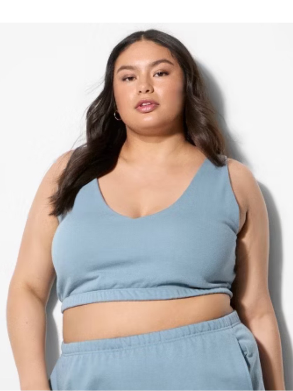 Wild Fable Slate Blue V-Neck Cropped Tank